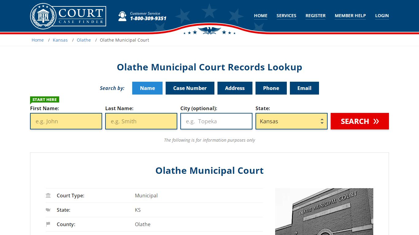 Olathe Municipal Court Records Lookup - CourtCaseFinder.com